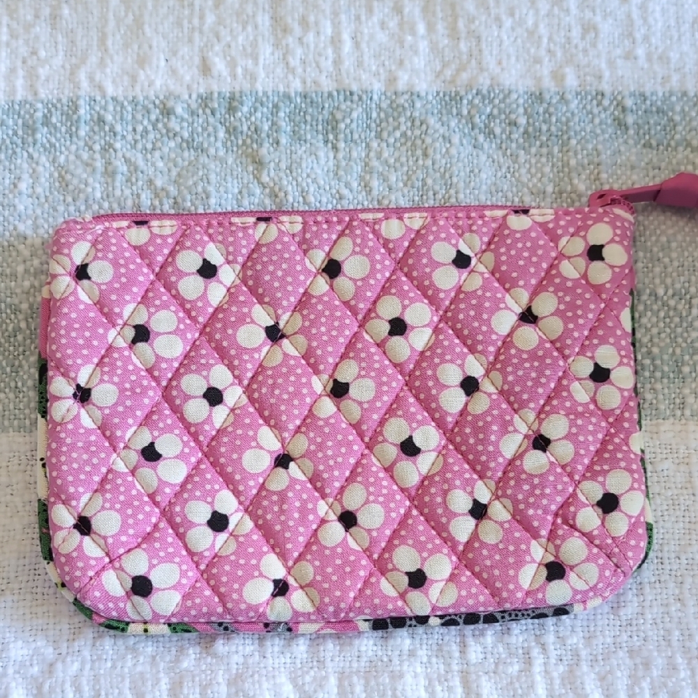 Vera Bradley Pink and Green Quilted Pouch 3pc Set - Picture 5 of 11